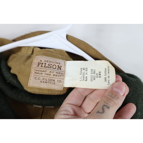 Vtg 90s CC Filson Mens 48 XL Waxed Tin Cloth Hunting Birding Jacket Hooded USA - Picture 13 of 16